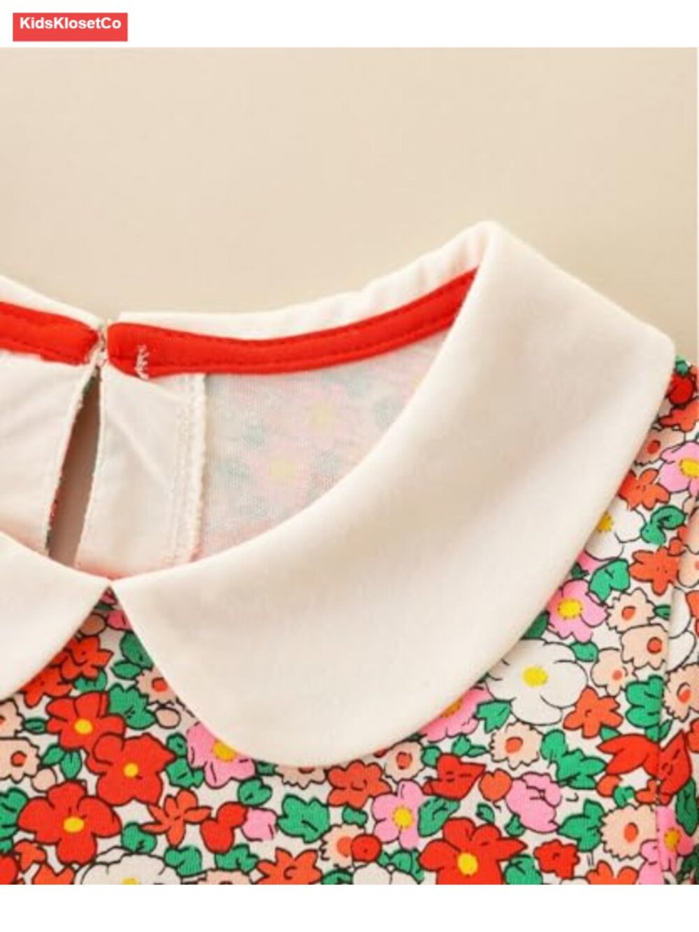 Girl's Long Sleeve Cotton Swing A-Line Dress with Bunny Embroidery 2-13T - Picture 3 of 6